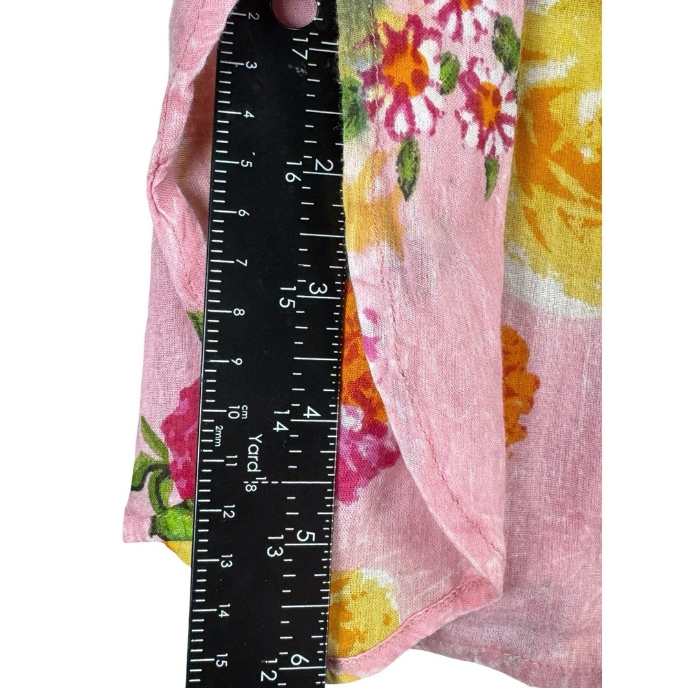 Vintage Goa Floral Button Up Shirt Medium Pink Boho Cottagecore Cotton Top - Picture 7 of 16